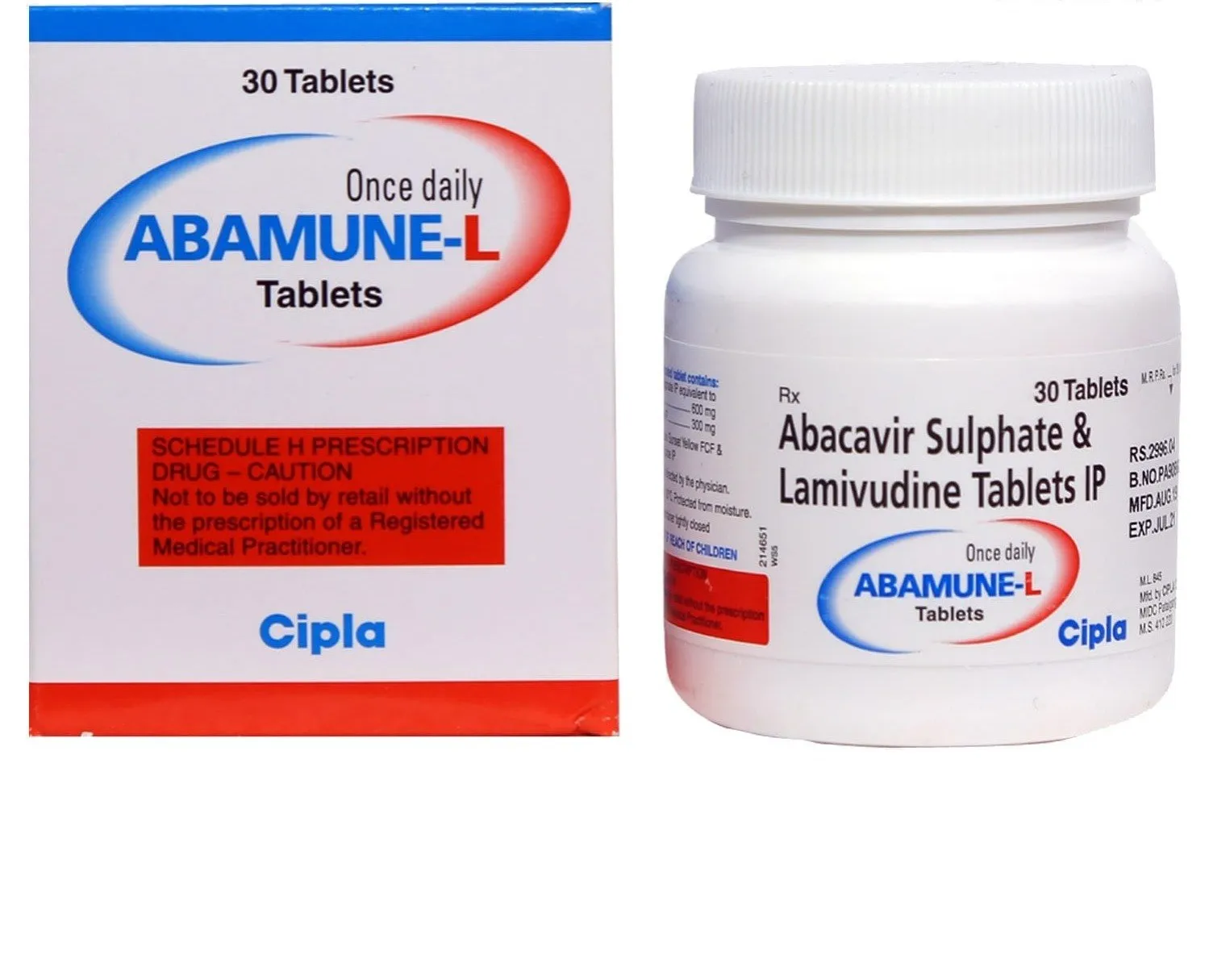 abamune l cipla. Abamune L (Abacavir/Lamivudine) - Image 1